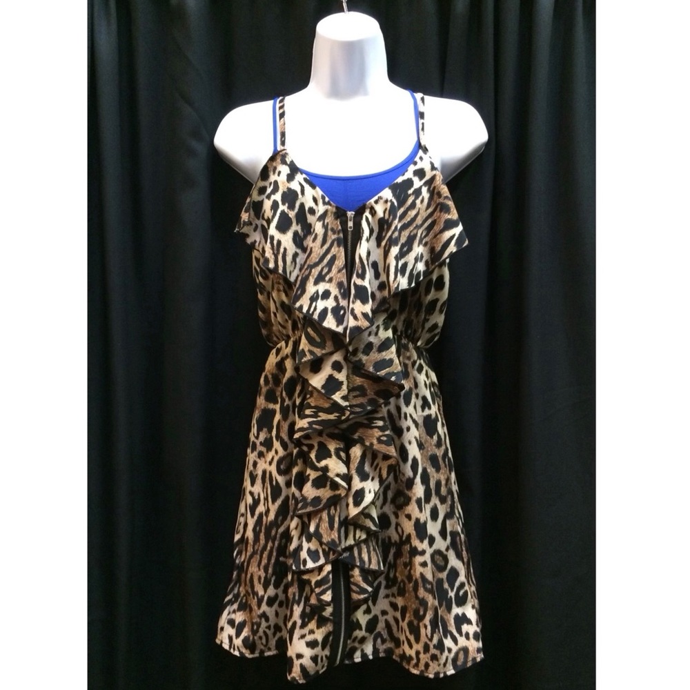 Leopard zip front dress